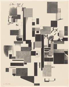 بدون عنوان ، رقم 2 من 6 من محفظة Merz 3. Kurt Schwitters 6 مطبوعات حجرية. مجلد Merz. أول محفظة من شركة Merz للنشر (Merz 3. Kurt Schwitters 6 lithos. Merz Portfolio. First Portfolio of the Merz Publisher) بواسطة كيرت شويترز