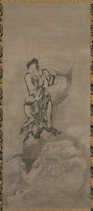 Hotei مع Daoist Immortals ، أواخر القرن السابع عشر وأوائل القرن الثامن عشر.