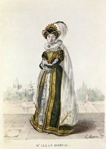 ماري دورفال (1798-1849) في فيلم "Marion Delorme" للمخرج فيكتور هوغو (1802-85) في مسرح la Porte Saint-Martin ، منقوش بواسطة F. Noel بواسطة مارين