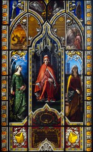 The triumph of Dante (1851), stained-glass window by Giuseppe Bertini (1825-1898), Poldi Pezzoli Museum, Milan, Lombardy, Italy