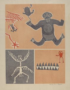 Petroglyph - شخصيات بشرية بواسطة لالا إيف ريفول