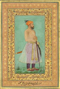 صورة للسيد أبو المظفر خان ، خان جهان برها ، ورقة من شاه جيهان ... ، وجه: c1630 بواسطة أنا علي حرافي