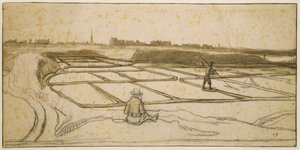 تعدين الملح في Le Croisic ، 1645 (طباشير وقلم وفرشاة على ورق)