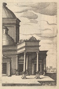 منظر جزئي لمبنى [معبد فينوس] من سلسلة 'Ruinarum variarum fabricarum ... ، 1554