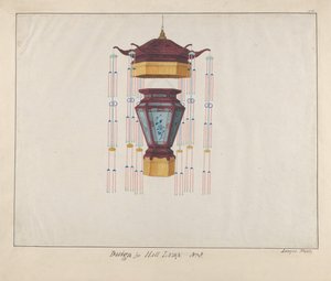 تصميم مصباح القاعة ، كاليفورنيا. 1800-1810. بواسطة لامكوا