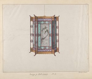 تصميم مصباح القاعة ، كاليفورنيا. 1800-1810. بواسطة لامكوا