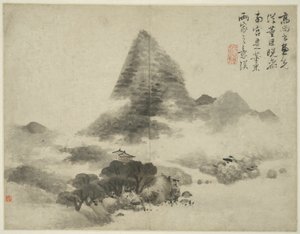 منظر طبيعي على طراز الأساتذة القدماء: بعد Gao Shangshu ، بعد Dong Yuan (نشط 937-975) و Ju Ran ، ولاحقًا بأسلوب Mi Fu (1051_-1107) بواسطة لان يينغ