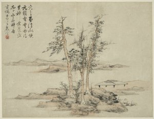 منظر طبيعي على طراز الأساتذة القدماء: بعد Ni Zan (1301-1374) ، Cao Zhibo (1272-1355) بواسطة لان يينغ