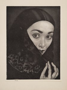سيدة مع شال ، حانة. 1926. بواسطة لورا نايت