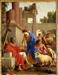 Job is restored in his possessions God makes a job prosperous after being struck by the maha. Painting by Laurent de La Hyre (1606-1656)