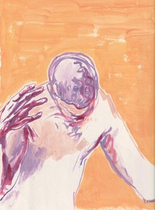 القلق، 2025 (أكريليك على ورق ألوان مائية)