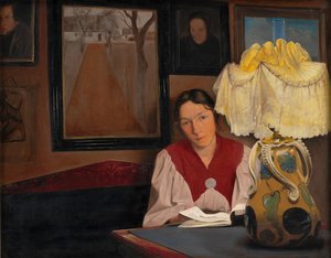 زوجة الفنان بواسطة Lamplight ، 1898. بواسطة خاتم Andersen من Laurit