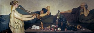 مشهد بومبيان أو القيلولة - Peinture de Sir Lawrence Alma Tadema (Alma-Tadema) (1836-1912) - 1868 - زيت على قماش - 130x360 - متحف ديل برادو ، مدريد بواسطة لورنس ألما تاديما