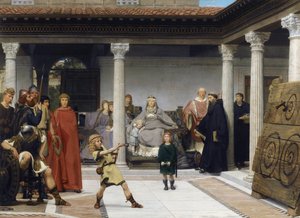 تعليم أطفال كلوتيلد وكلوفيس - Peinture de sir Lawrence Alma-Tadema بواسطة لورنس ألما تاديما