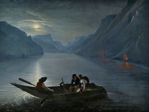 جولي وسانت بريوكس على بحيرة جنيف ، 1824. بواسطة لو برنس
