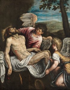 المسيح الميت بالملائكة ، ج. 1580. بواسطة لياندرو باسانو