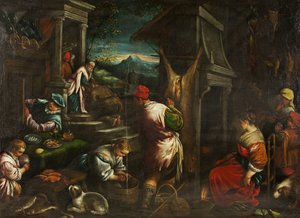 عودة الابن الضال حوالي 1577-88 (زيت على قماش) بواسطة لياندرو دا بونتي باسانو