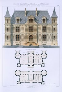تصميم من &39;Town and Country Houses Based on the Modern Houses of Paris&39; ، c.1864 بواسطة Leblanc