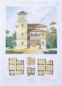 تصميم من &39;Town and Country Houses Based on the Modern Houses of Paris&39; ، c.1864 بواسطة Leblanc