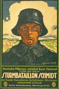 كتيبة العاصفة شميت. الرجال الألمان يصبون منزلك! ادخل ... الحانة. برلين ، 1917