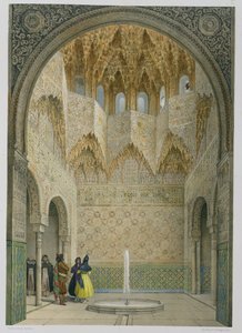 قاعة Abencerrages ، الحمراء ، غرناطة ، 1853 (ليثو ملون)