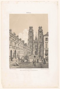منظر لشارع جان دارك والكاتدرائية في أورليان اورليانز. Rue Jeanne d