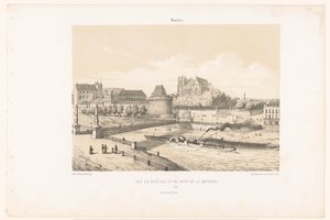 منظر للقلعة وبونت دي لا روتوند فوق نهر لوار في نانت نانت. Vue du château et du pont de la Rotonde (العنوان على الكائن) فرنسا المعاصرة (عنوان المسلسل) La France de nos jours (عنوان المسلسل) بواسطة يفسد