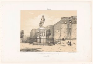 منظر لتمثال رينيه الأول من أنجو وقلعة أنجيه أنجيه. Château d