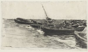 القوارب على الشاطئ ، ج. 187481. بواسطة ليون أوغسطين ليرميت
