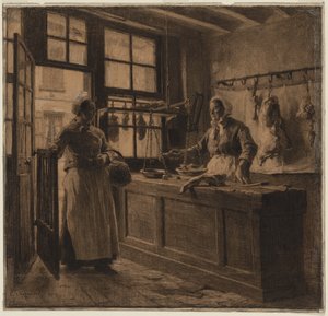 داخل محل جزارة ، ج. 1881. بواسطة ليون أوغسطين ليرميت