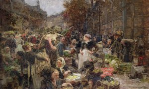 Les Halles ، دراسة لرسم لوحة لصالون ليترس في فندق دي فيل ، باريس ، بتكليف عام 1889