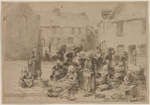 سوق التفاح في لانديرنو ، 1878. بواسطة ليون أوغسطين ليرميت