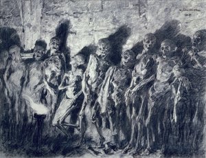 The Vault of Mummies أو Skeletons from St. Michael&39;s Tower، Bordeaux، 1885 (فحم على ورق) بواسطة ليون أوغسطين ليرميت