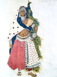 بايادير مع الطاووس ، تصميم زي الباليه ، 1911 بواسطة ليون باكست