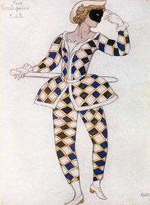 تصميم أزياء Harlequin ، من Sleeping Beauty ، 1921 بواسطة ليون باكست