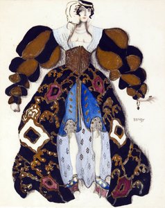 تصميم أزياء باليه "La Legende de Joseph" بقلم R. Strauss - Bakst ، Leon (1866-1924) - 1914 - ألوان مائية ، غواش على ورق - 33x28 - مجموعة خاصة بواسطة ليون باكست