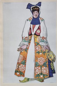 تصميم أزياء للأوبرا Sadko من قبل N.Rimsky-Korsakov 1917 بواسطة ليون باكست