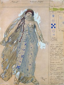 Phaedra. تصميم أزياء للدراما Hippolytus من Euripides ، 1902 بواسطة ليون باكست