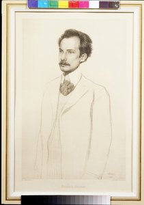 صورة للشاعر أندريه بيلي (أندريه بيلي) (1880-1934) قدم المساواة مع باكست ، ليون (1866-1924). الطباعة الحجرية بواسطة ليون باكست