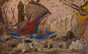 مجموعة تصميم عطر La Pisanelle ou la mort بقلم Gabriele dAnnunzio ، 1913 بواسطة ليون باكست