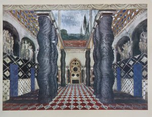 تصميم المسرح لمسرحية استشهاد القديس سيباستيان بواسطة غابرييل دانوزيو ، 1922 بواسطة ليون باكست