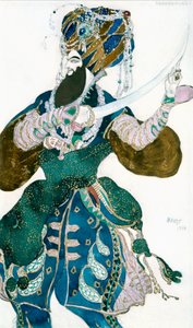 شاه فارس ، تصميم أزياء لإنتاج باليه روس من شهرزاد ، c1913. بواسطة ليون باكست