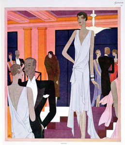 The Miramar at Cannes ، لوحة أزياء من مجلة Femina ، ديسمبر 1928 (لون ليثو) بواسطة ليون بينيني