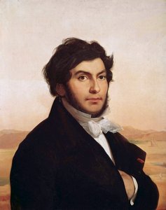 صورة جان فرانسوا (جان فرانسوا) شامبليون (1790-1832) ، عالم مصريات فرنسي ، فك رموز الهيروغليفية. رسم ليون كوجنيت (1794-1880). متحف اللوفر. بواسطة ليون كوجنيت