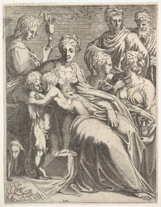 العذراء والطفل مع القديسين ، كاليفورنيا. 1550-56.