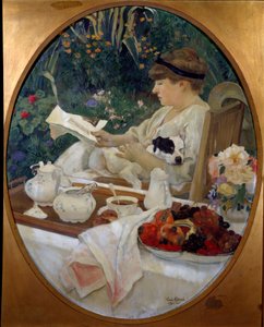 الشاي في الحديقة. لوحة ليون كاري (1878-1942)