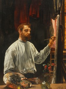 بورتريه دي ليون فريدريك ، نصف الطول واقفا في الحامل 1900
