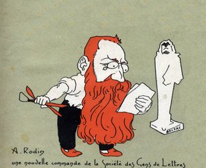 رسم كاريكاتوري لأوغست رودين بتكليف جديد من Societe des gens de lettres (نحت بواسطة Balzac) - رسم توضيحي لـ Leon Lebegue (1863-1944) - نقش في "" Le sun-du-dimanche "