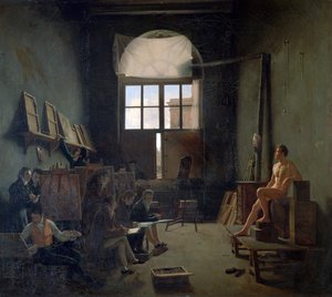 ورشة داود ، 1814. بواسطة ليون ماتيو كوتشيرو