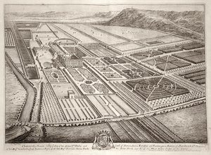 منزل تشاتسوورث ، مقر ويليام كافينديش (1640-1707) دوق ديفونشاير الأول ، نقوش يوهانس كيب (c.1652-1722) بواسطة ليونارد كينيف
